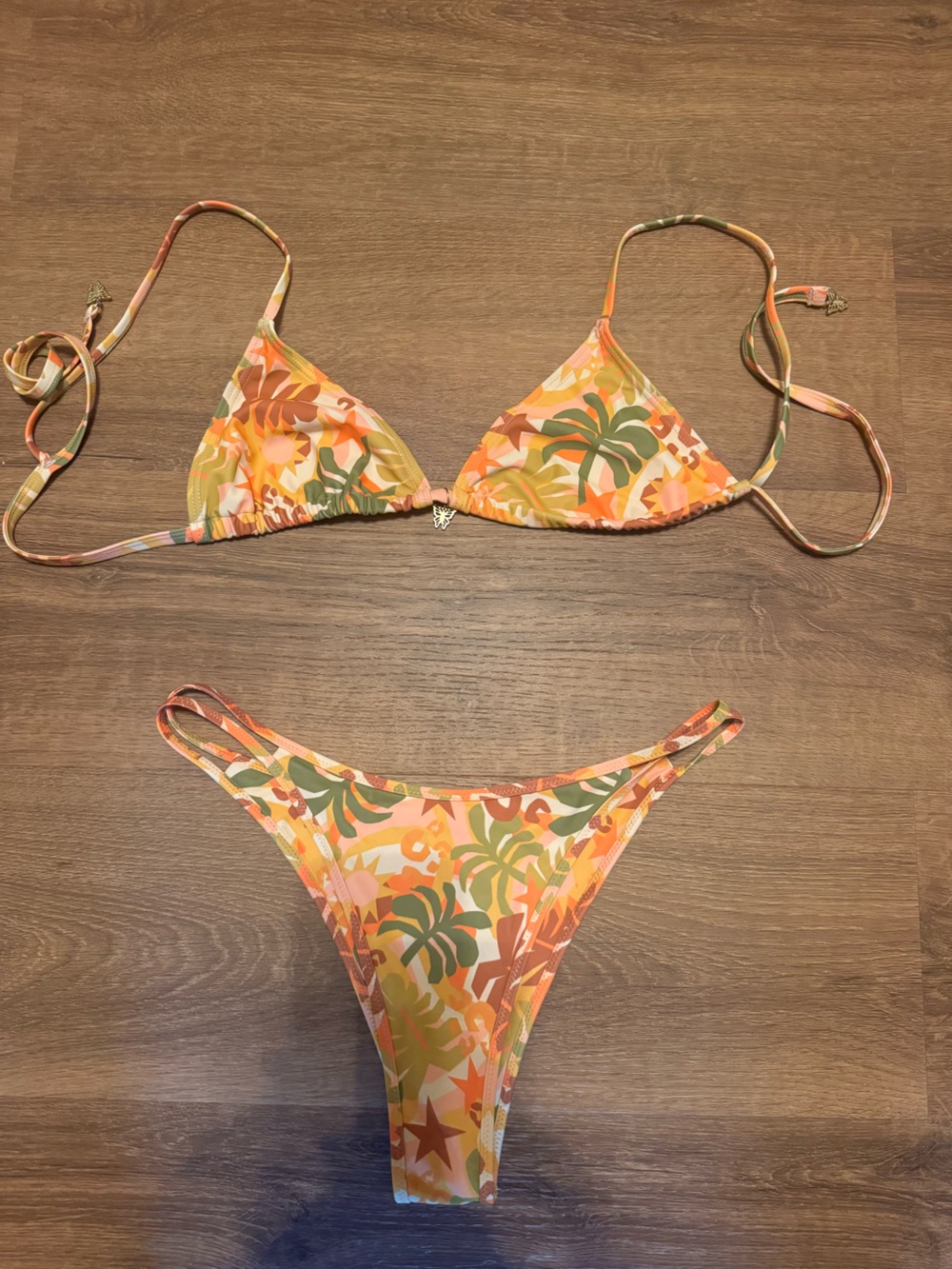 Women’s Kulani Kini Tropical Print One-Piece Swimsuit in Orange & Green